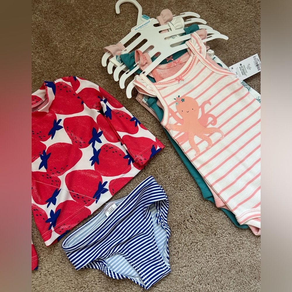NWT Summer Onesies Bodysuit Bathing Suit Baby Girl Infant Stripe Nautical Sea